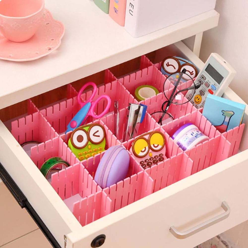4pcs - Drawer Organizer, Wardrobe and Drawer Organizing, Adjustable Drawer Organizer Strips