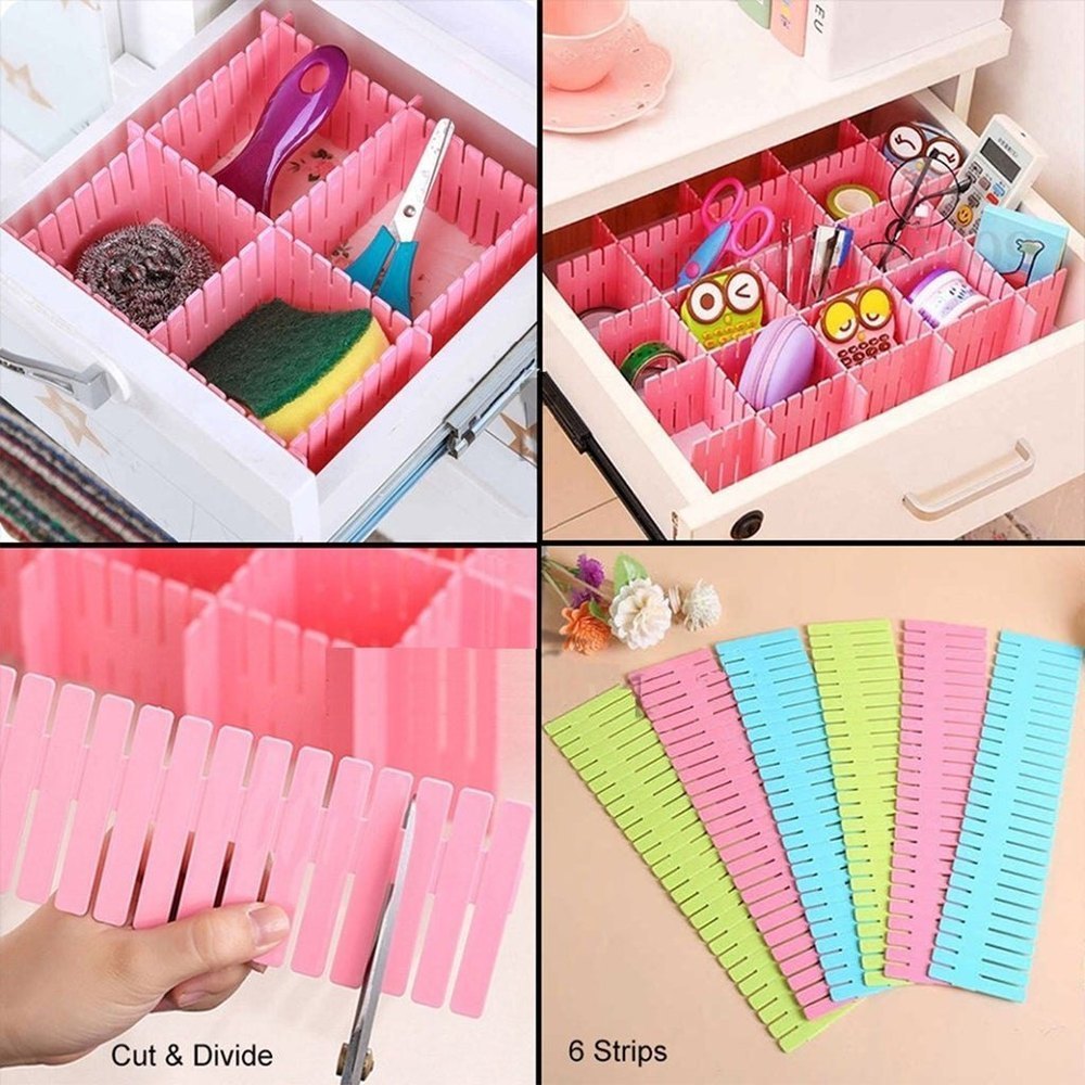 4pcs - Drawer Organizer, Wardrobe and Drawer Organizing, Adjustable Drawer Organizer Strips