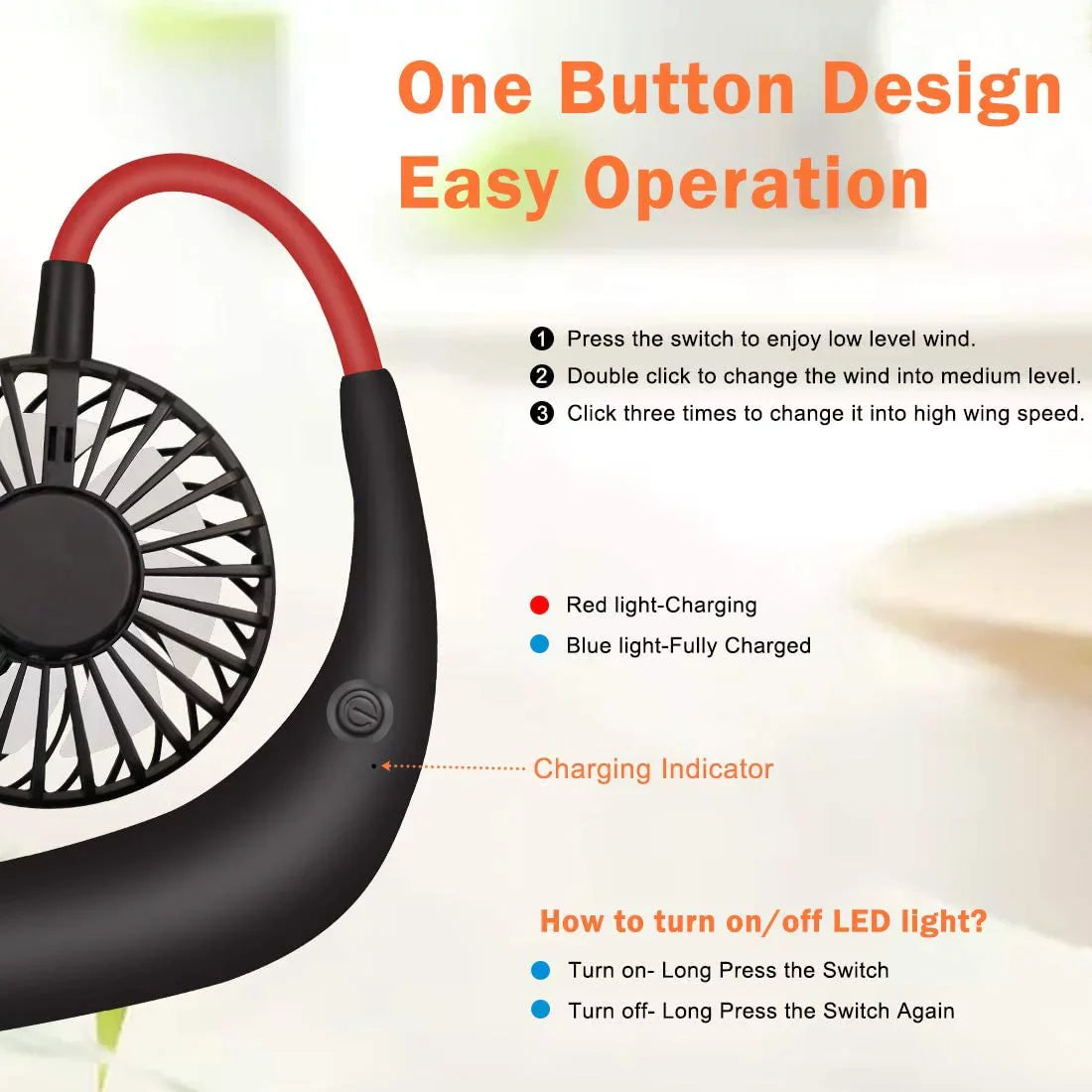 Sports Portable Hanging Neck Small Fan