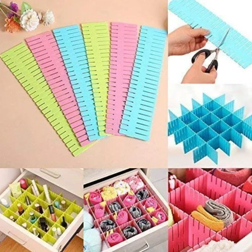 4pcs - Drawer Organizer, Wardrobe and Drawer Organizing, Adjustable Drawer Organizer Strips