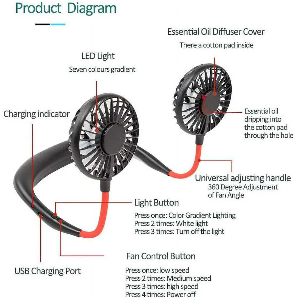 Sports Portable Hanging Neck Small Fan